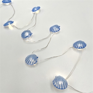 LED kobber lyskæde med muslingeskaller - 2 m 20 lys